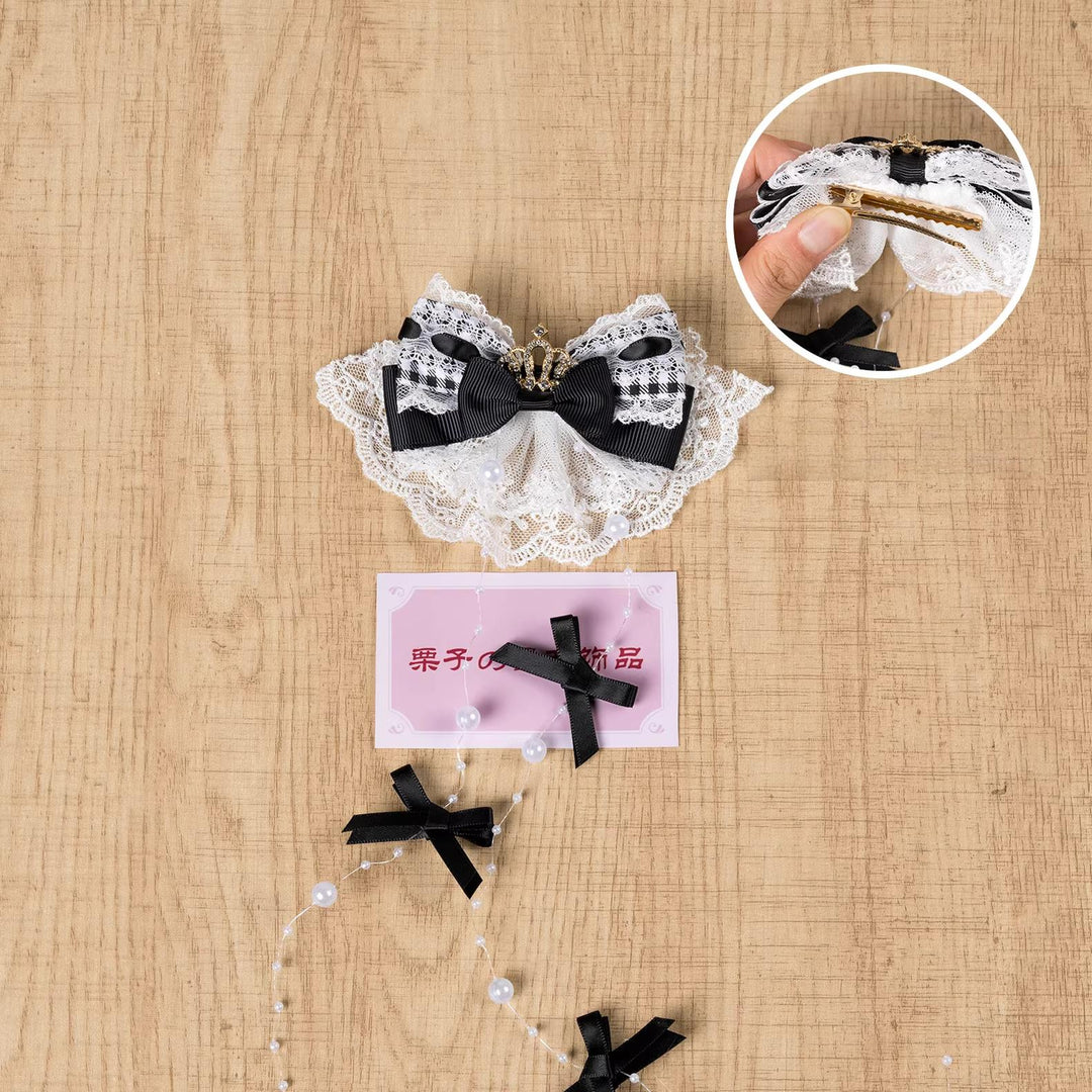 Jirai Kei Artificial Pearl Hair Clip, Rhinestone Crown 45108:837325