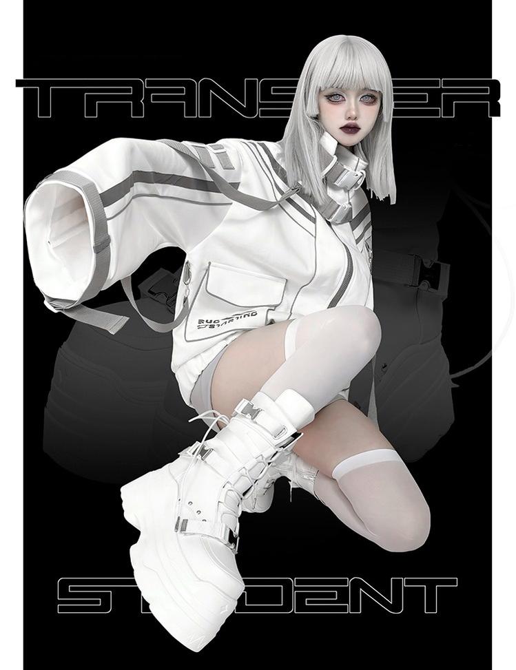 Punk Platform Boots with Mid-calf Length Shaft 42713:753337