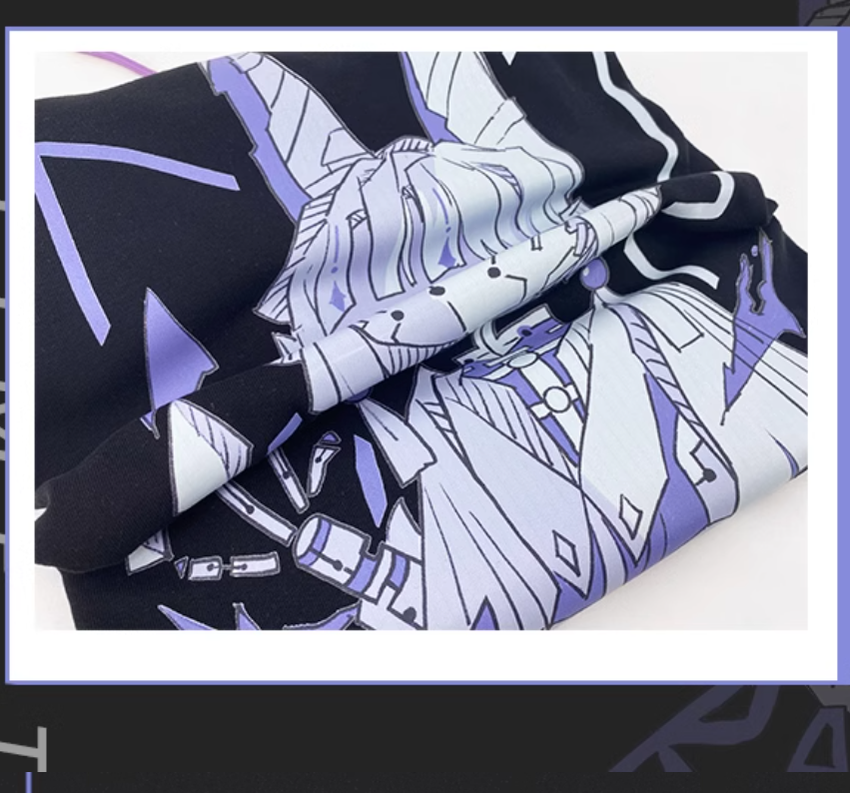 Mechanical Rabbit Print Shirt Purple Pleated Skirt 39060:612166