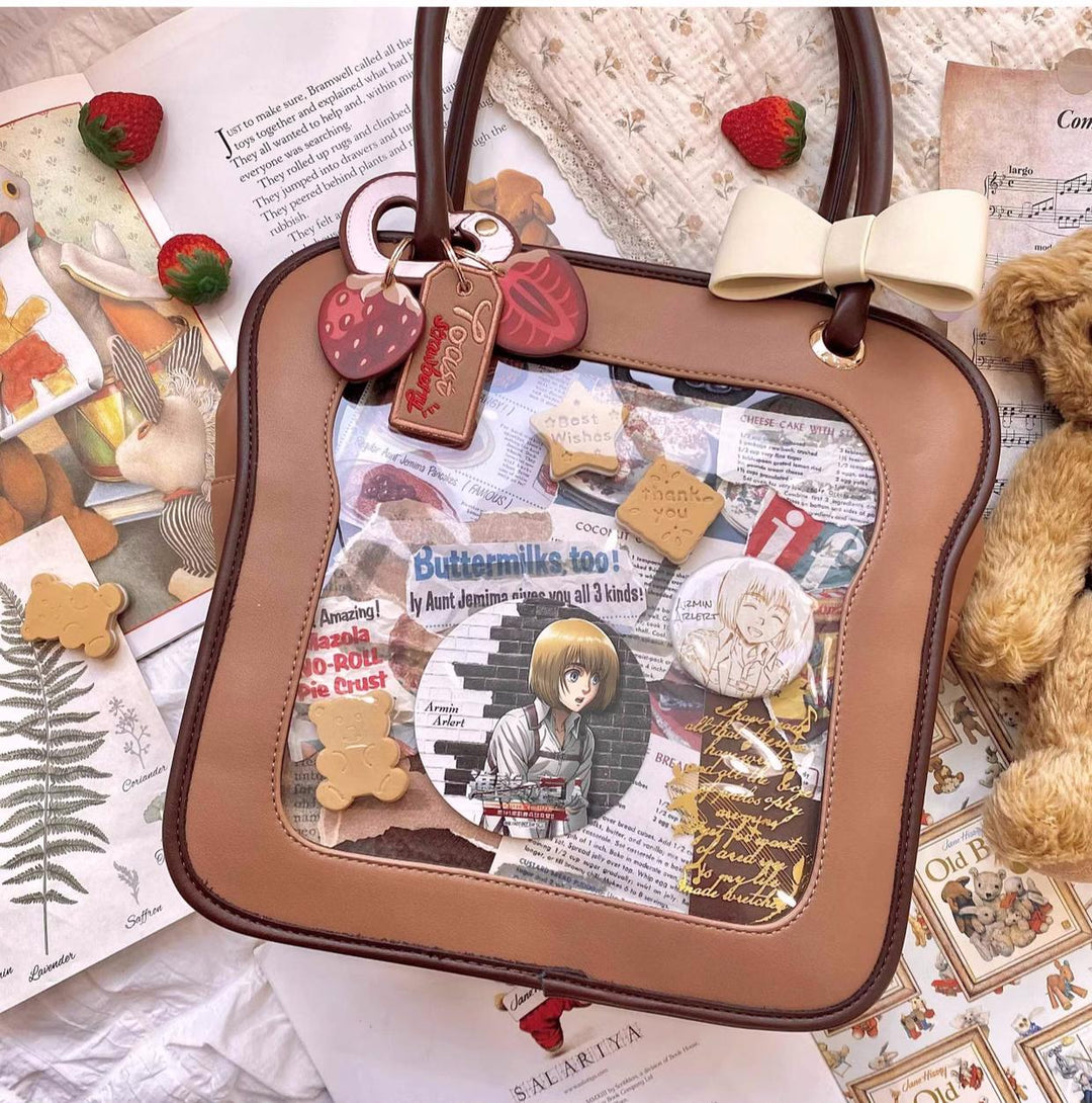 Kawaii Ita Bag Toast Ita Bag With Shoulder Cotton Dolls Bag 21914:326456