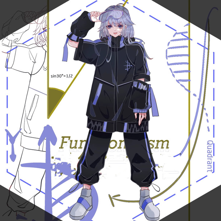 Plus Size Jirai Kei Jacket With Bunny Ears Functional Hoodie Pants Set 39126:615770
