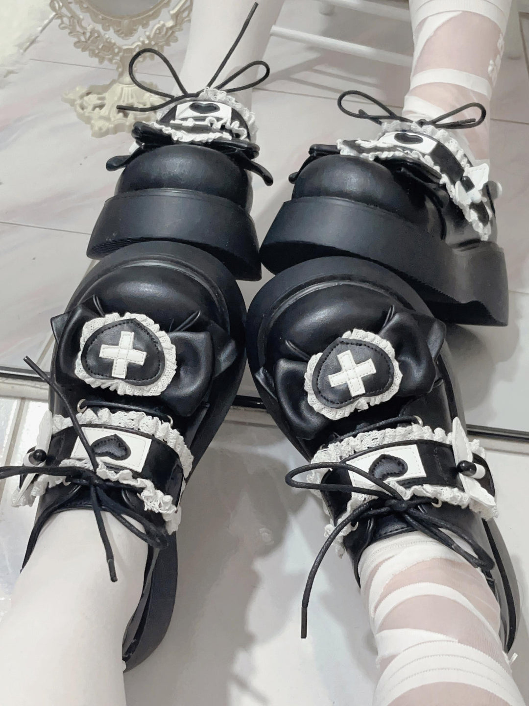 Lolita Platform Shoes Round Toe Sweet Shoes 35740:503376