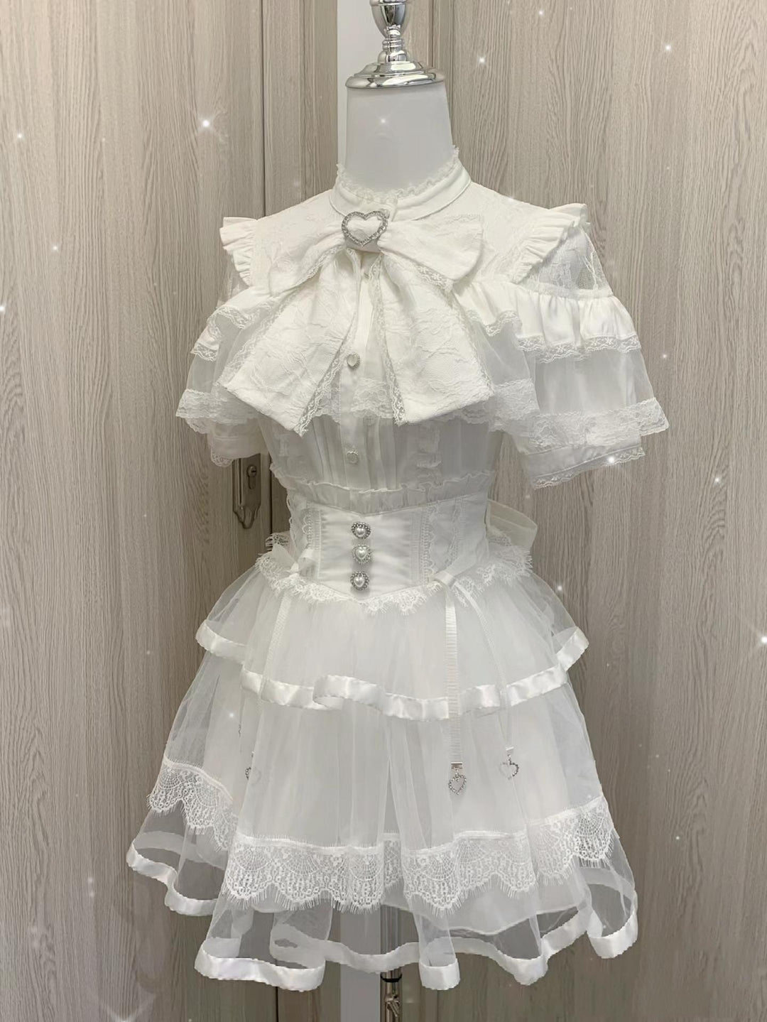 Jirai Kei Skirt Ryousangata Skirt Lace Tiered Skirt 38552:608010