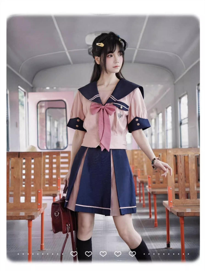 JK Uniforms with Short/Long Sleeved Shirt + Short/Mid-Length Skirt 43026:763194