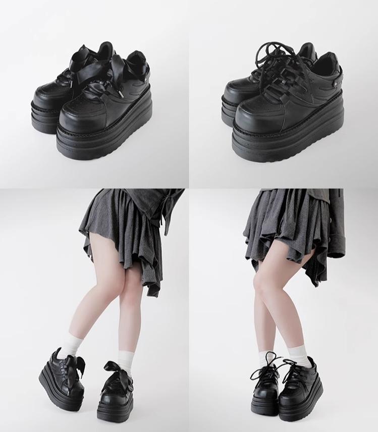 Jirai Kei Platform Shoes Round-toe Sneaker Shoes 40090:678538