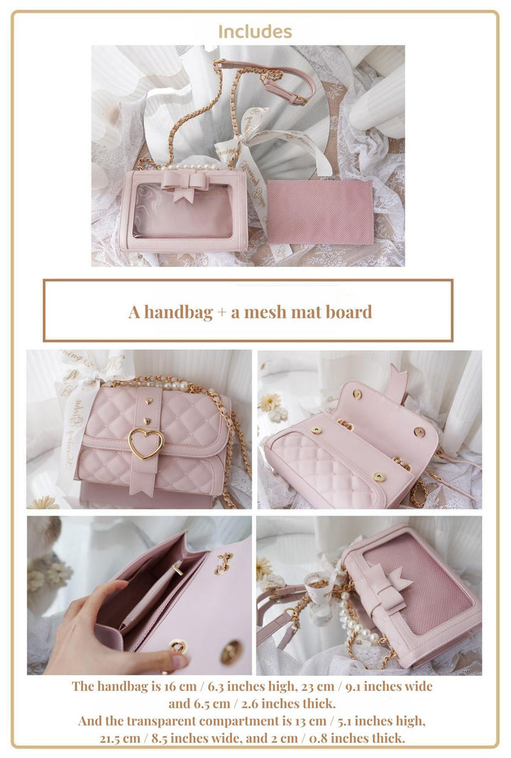 Kawaii Ita Bag Bow Rhombus Grid Shoulder Bag Multicolor 21906:349802