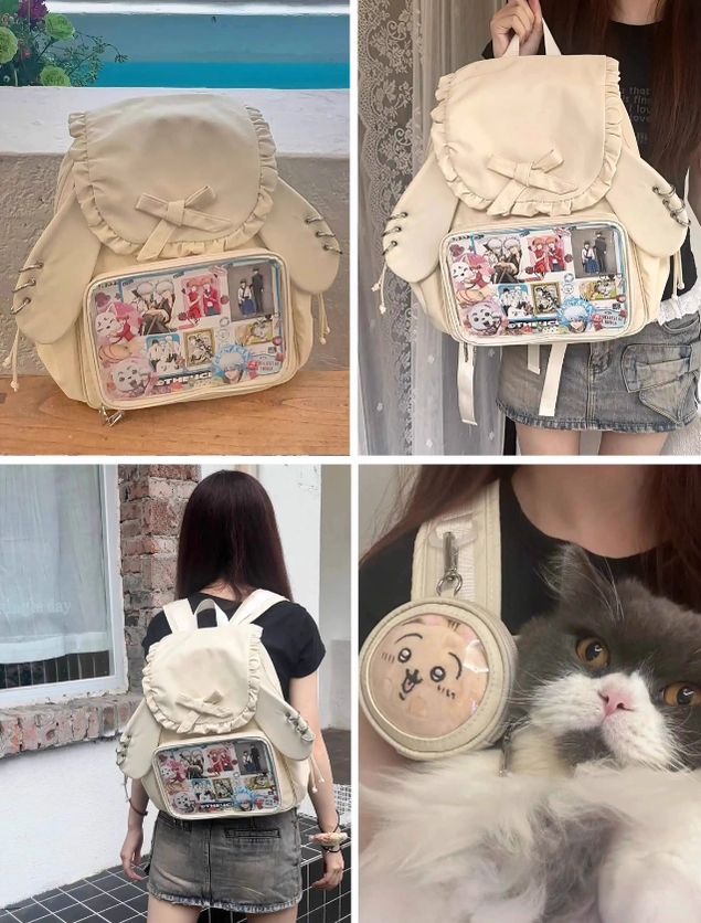 Kawaii Ita Bag Dual-Shoulder Backpack Bunny Ear Bag 40110:670712