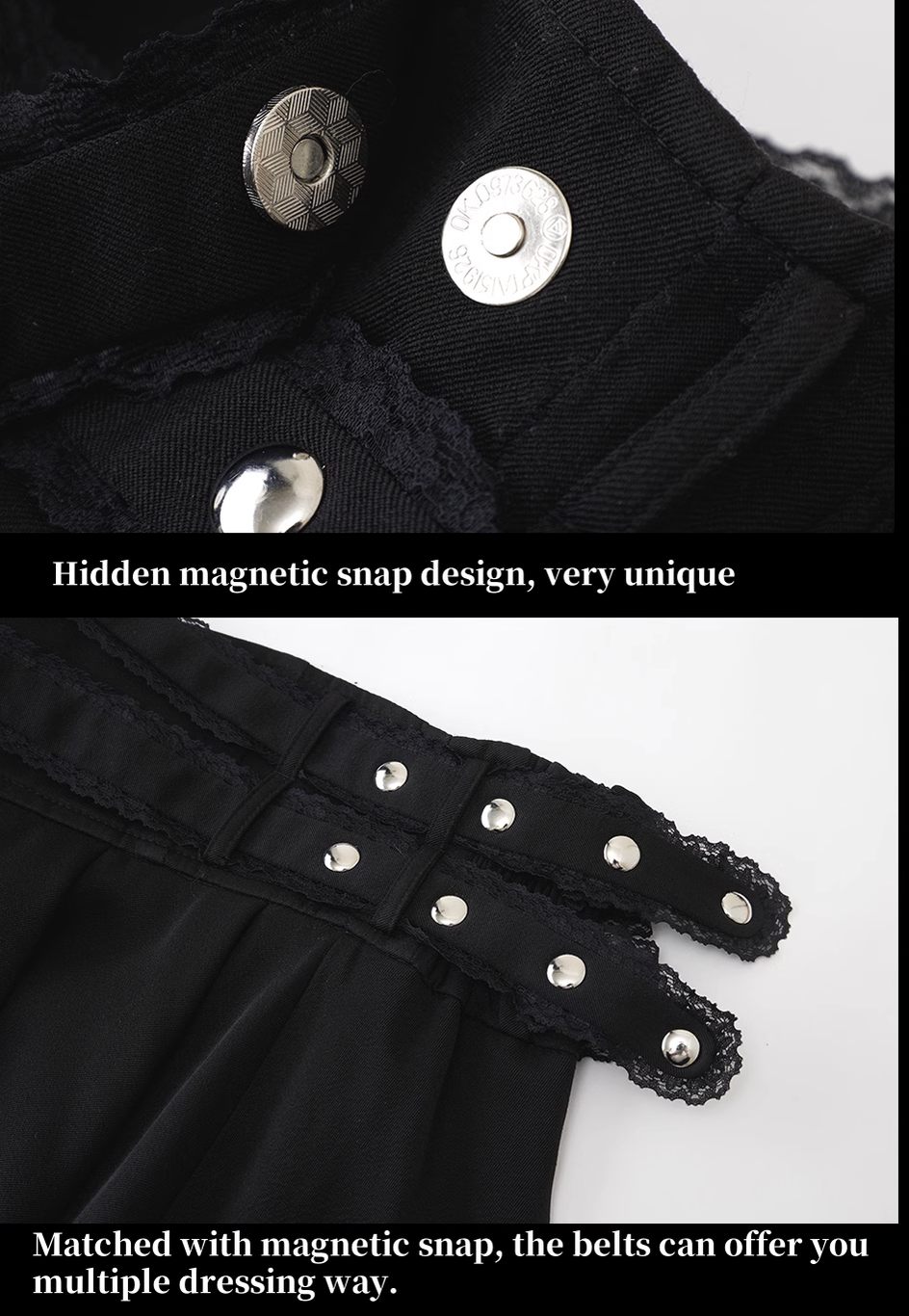 Jirai Kei Skirt Angel Wing Collar Blouse Double Layered Skirt 39538:634852