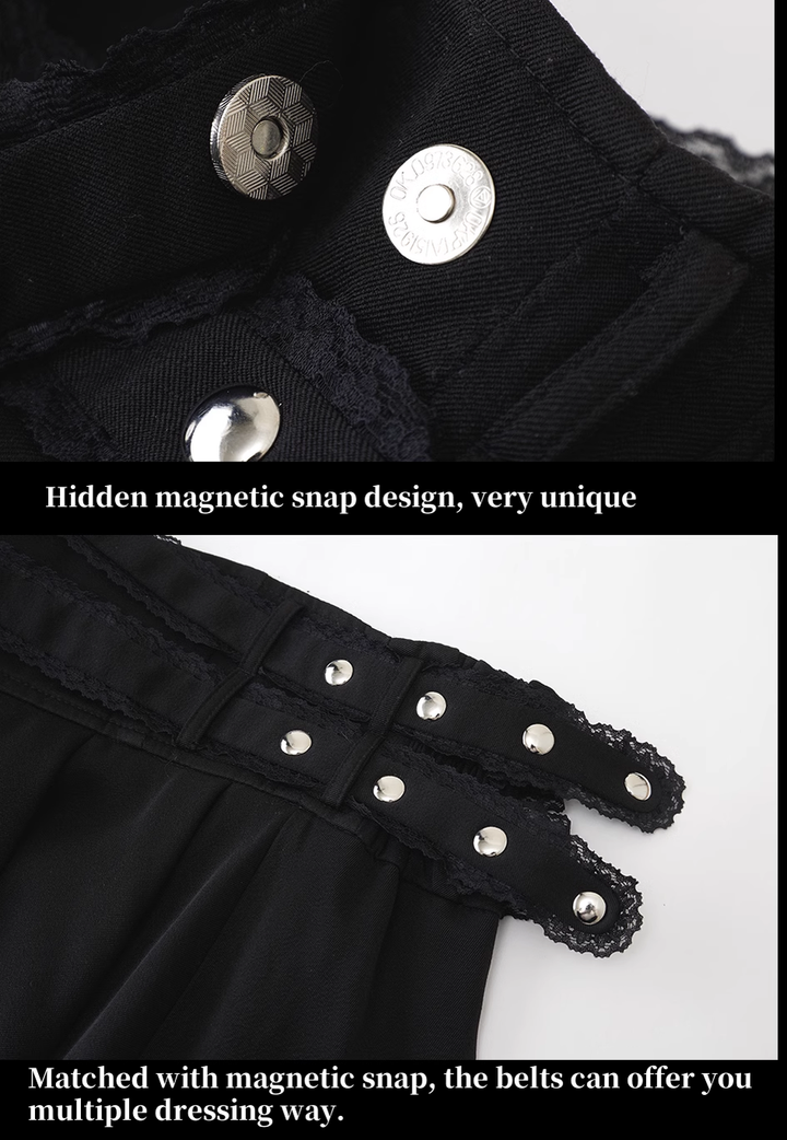 Jirai Kei Skirt Angel Wing Collar Blouse Double Layered Skirt 39538:634852
