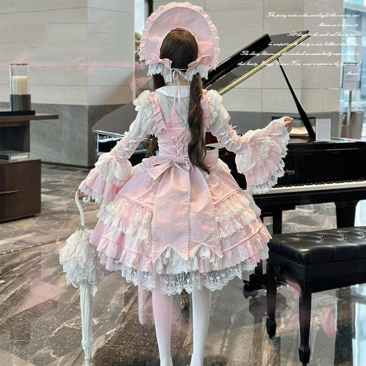 Vintage Lolita Dress Pink Doll-like Dress Princess Sleeve Blouse BNT 41170:697898