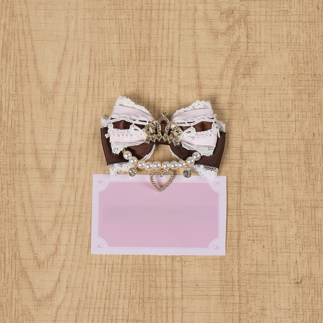 Ryousangata Hair Clip, Bow with Crown & Pearl 44743:823266