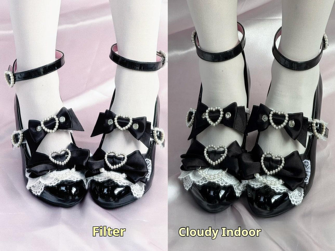 Princess Lolita Wedge Shoes with Open Heart Hollow Heel 42709:752883