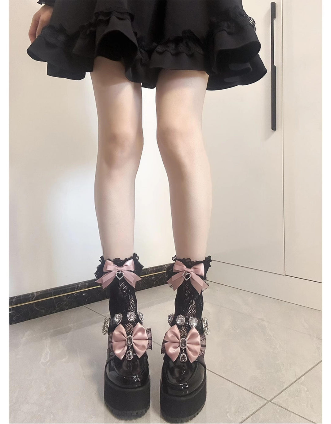 Jirai Kei Socks Bow Lace Over-knee Socks Multicolor 21580:751914