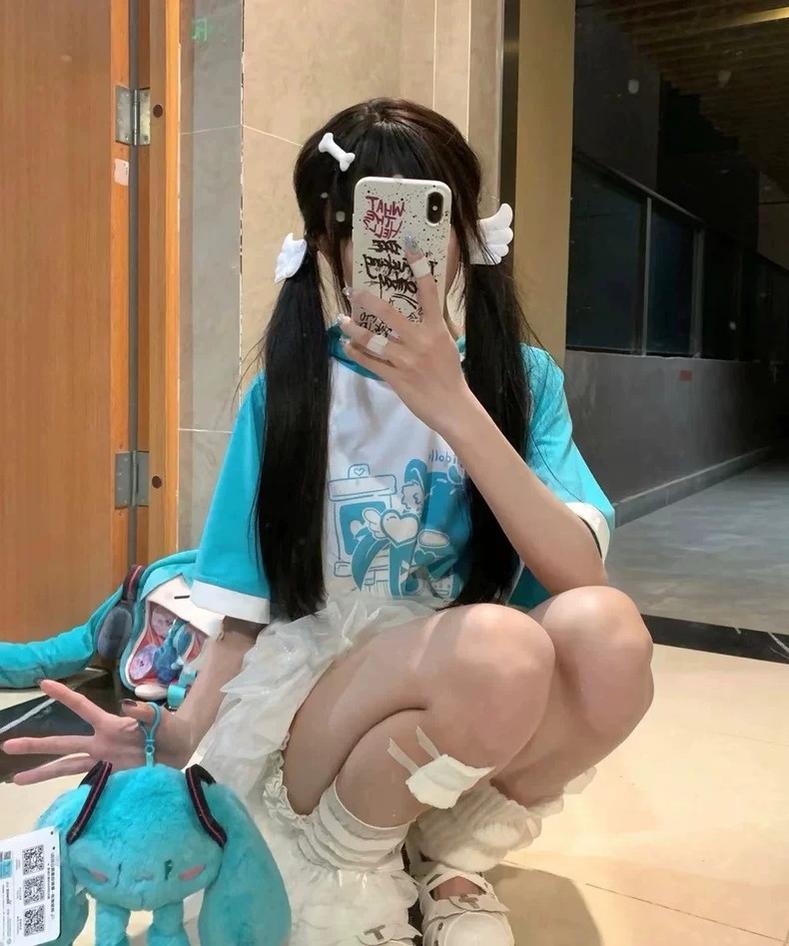Subculture T-shirt Cat Ear Anime Hoodie Loose Otaku Shirt 38522:600570