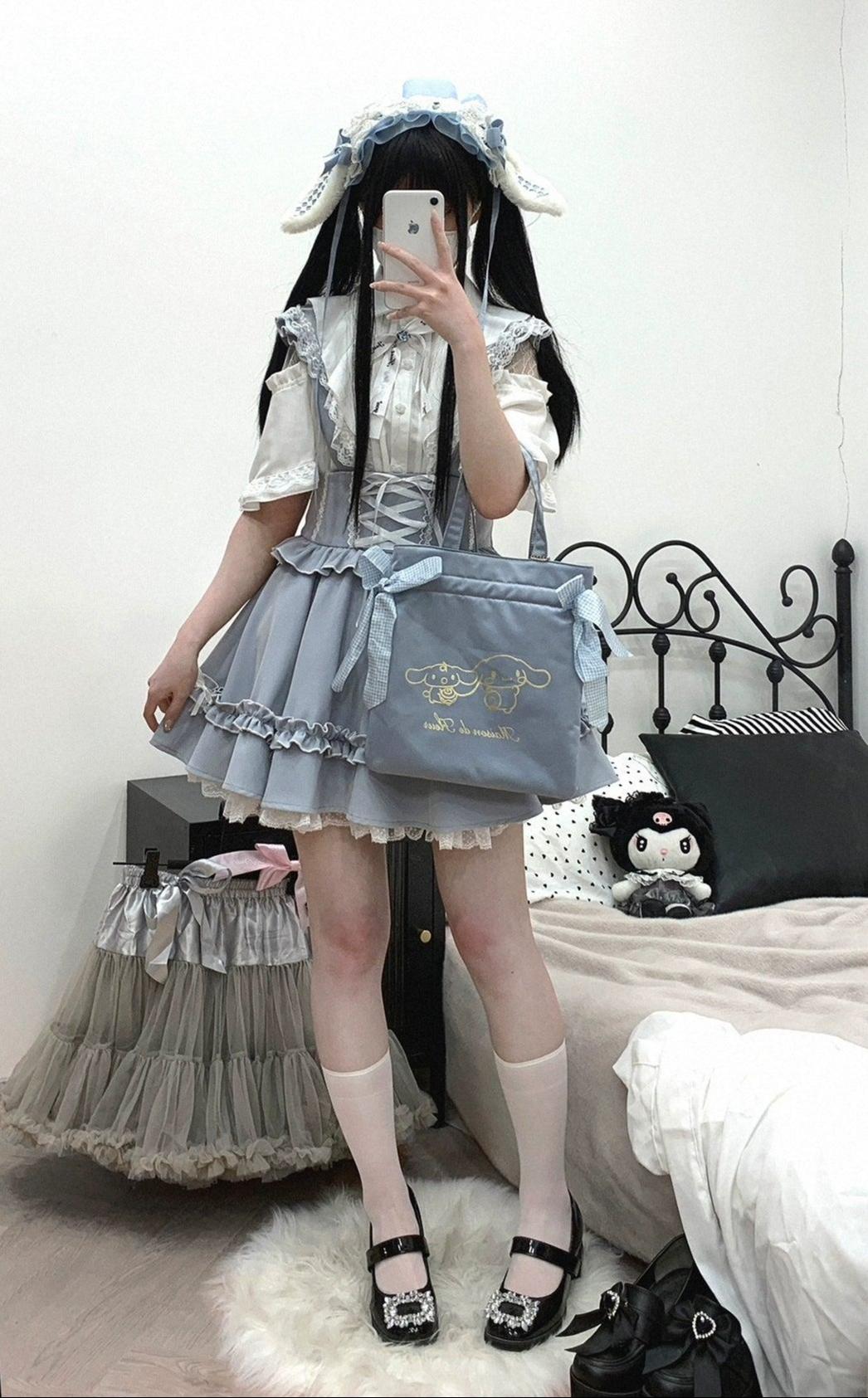 Jirai Kei Lace Cape Blouse Short-Sleeved Cutout Shirt 35360:763221