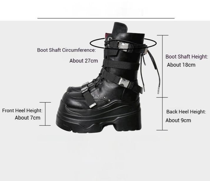 Punk Platform Boots with Mid-calf Length Shaft 42713:753344