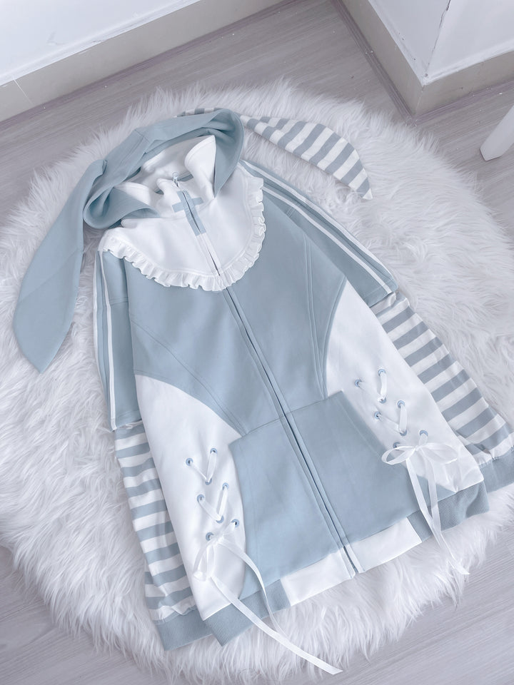 Tenshi Kaiwai Coat Blue Hoode With Long Bunny Ears 21834:461337