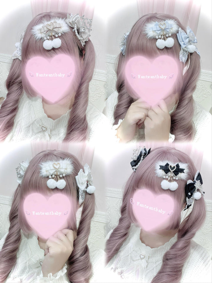 Winter Ryousangata Hair Clip, Pom Pom Pendant 44462:810087