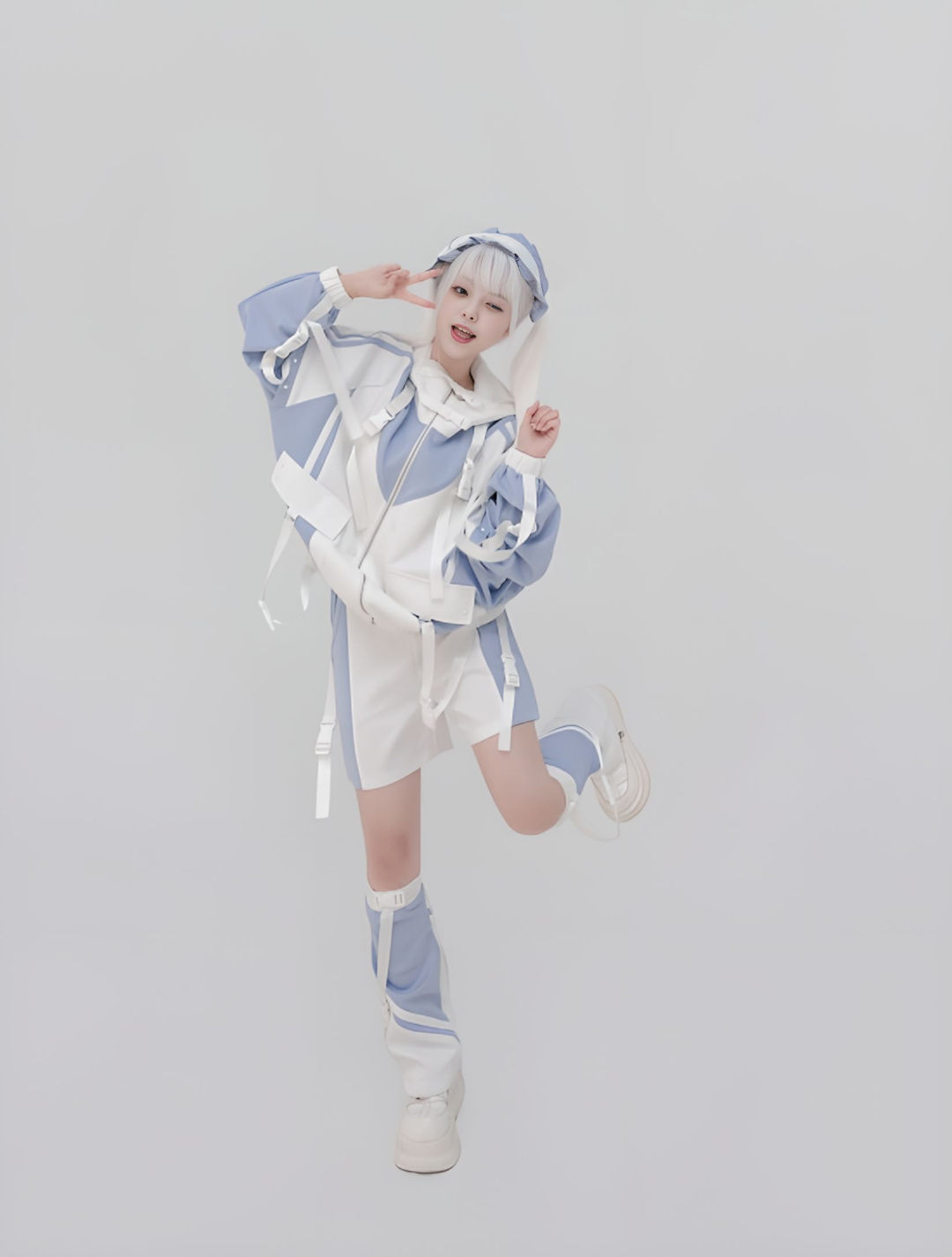Plus Size Tenshi Kaiwai Coat Set Multicolor Sporty Outfits (L M) 40332:658594