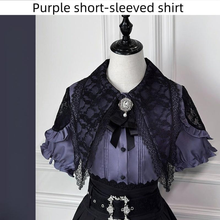 Jirai Kei Lace Blouse Double Layer Skirt A-line (L M XL XXL) 39278:760970