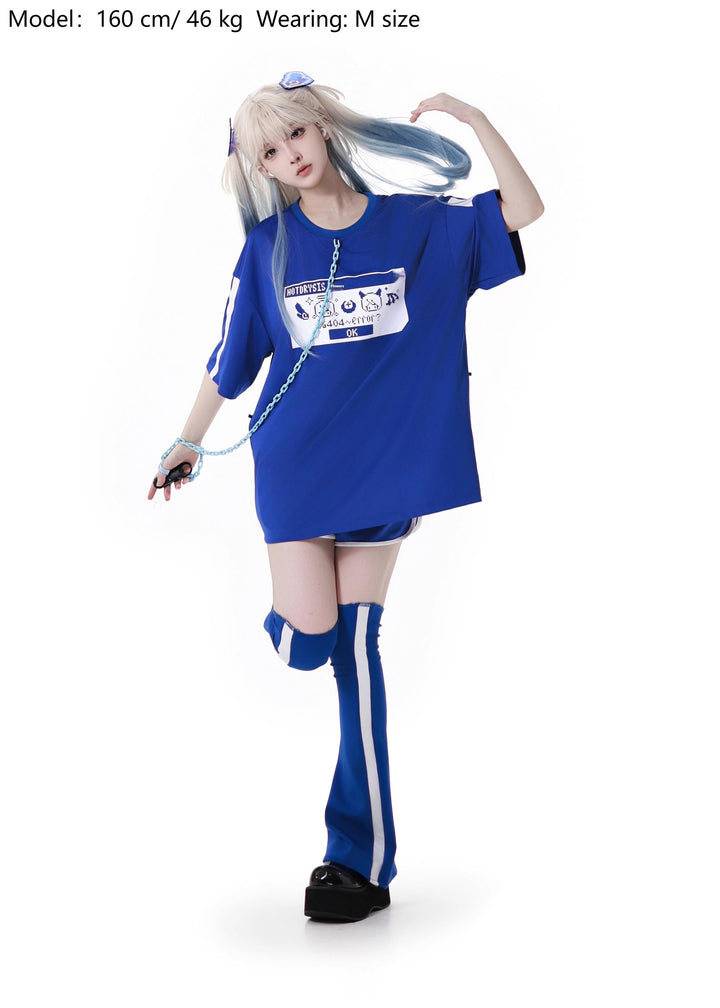 Subcul Jirai Kei T-shirt Outfit, Detachable Chain (L M) 43194:771544
