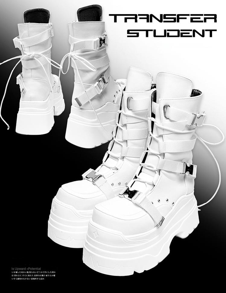 Punk Platform Boots with Mid-calf Length Shaft (35 36 37 38 39 40) 42713:753334