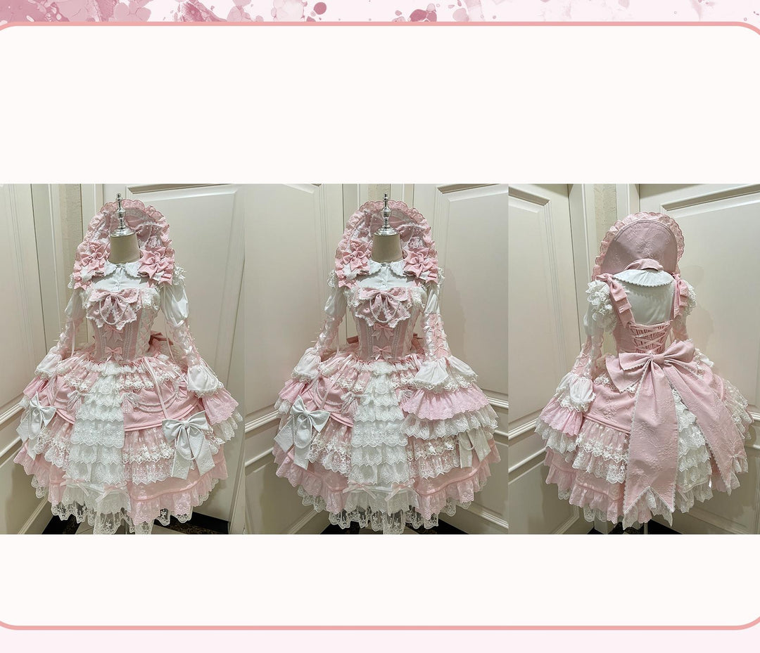 Vintage Lolita Dress Pink Doll-like Dress Princess Sleeve Blouse BNT 41170:697918