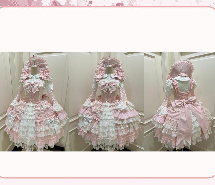 Vintage Lolita Dress Pink Doll-like Dress Princess Sleeve Blouse BNT 41170:697918