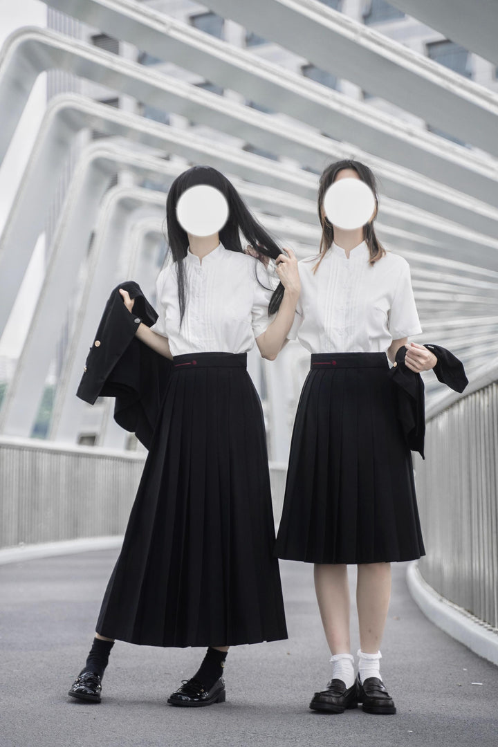 JK Uniform Pleated Skirts with Six Lengths & Embroidered Coat 42566:746371