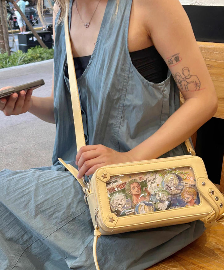 Gyaru Ita Bag Brick-like Crossbody Bag Motorcycle Handle Bag 41756:719628