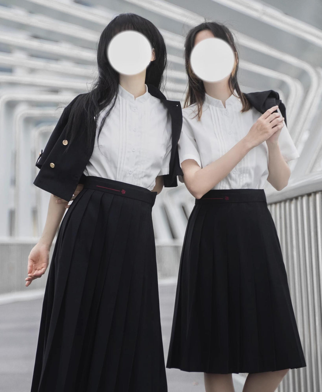 JK Uniform Pleated Skirts with Six Lengths & Embroidered Coat 42566:746373