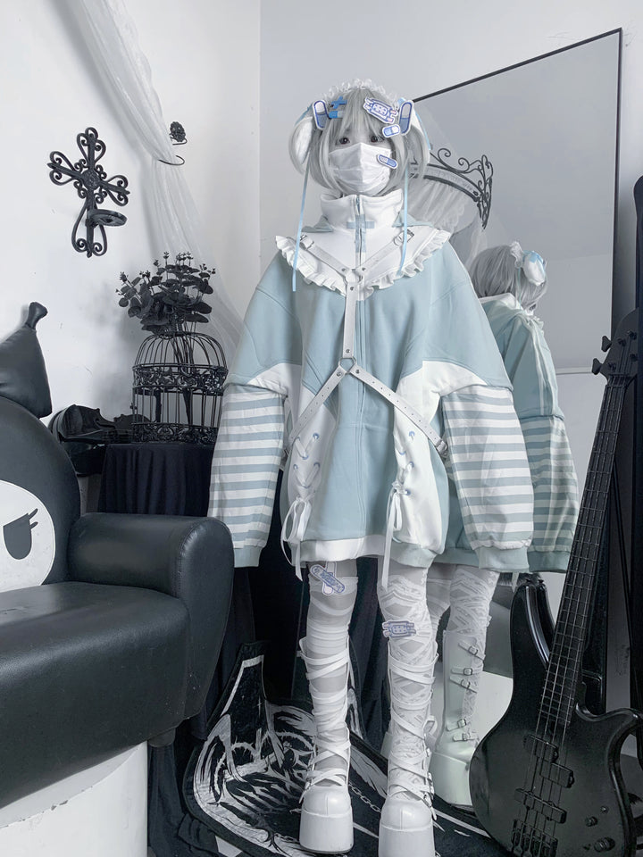 Tenshi Kaiwai Coat Blue Hoode With Long Bunny Ears 21834:461325
