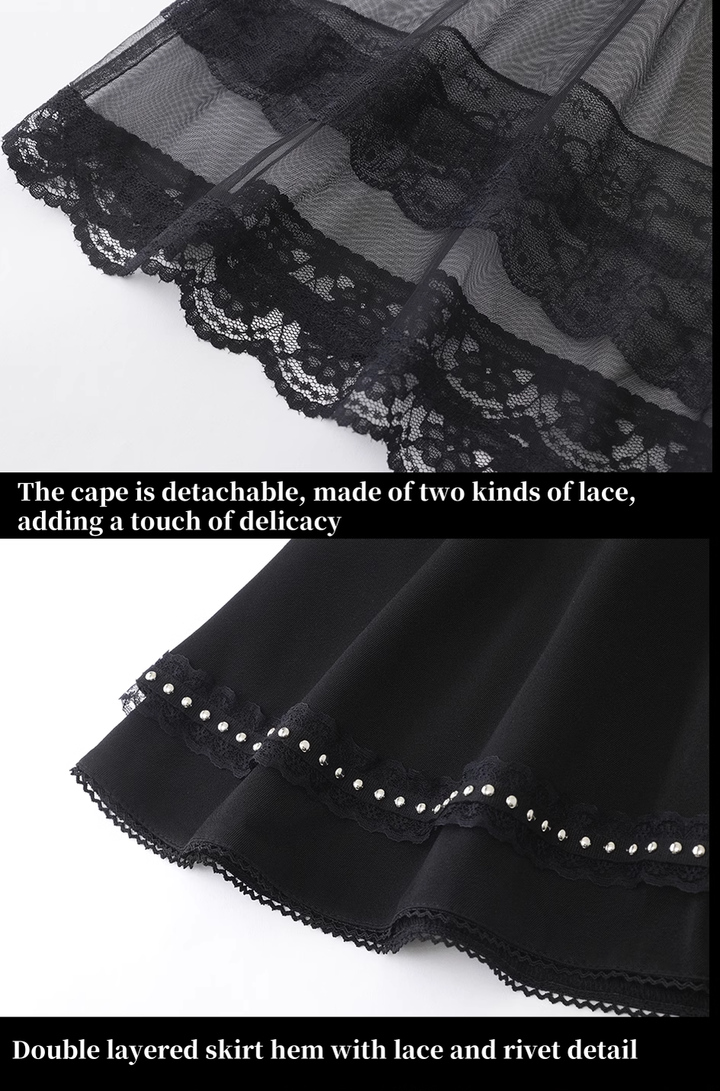 Jirai Kei Skirt Angel Wing Collar Blouse Double Layered Skirt 39538:634880