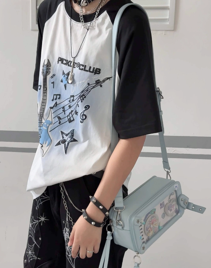 Gyaru Ita Bag Brick-like Crossbody Bag Motorcycle Handle Bag 41756:719592