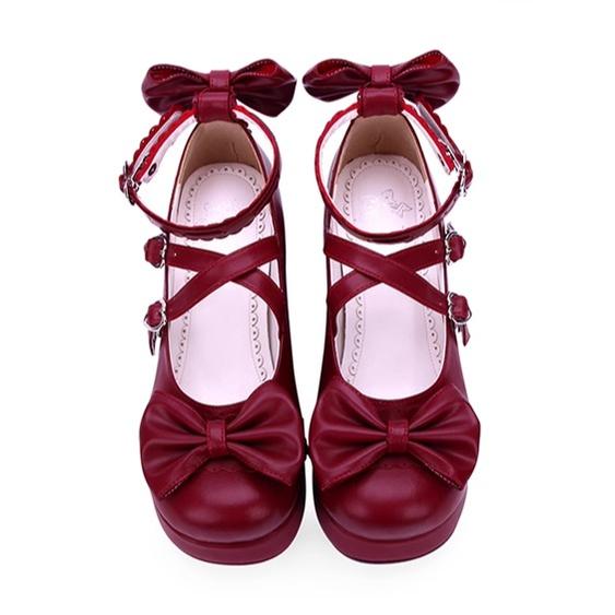 Lolita Shoes Platform Shoes With Bow 5 Colors 31656:367206