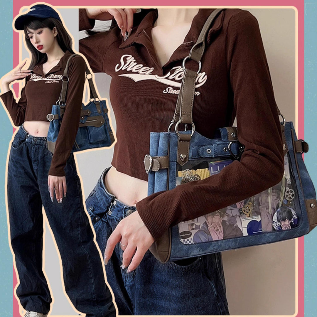 Punk Ita Bag Single Shoulder Bag Cool Office Worker Crossbody 37056:546360
