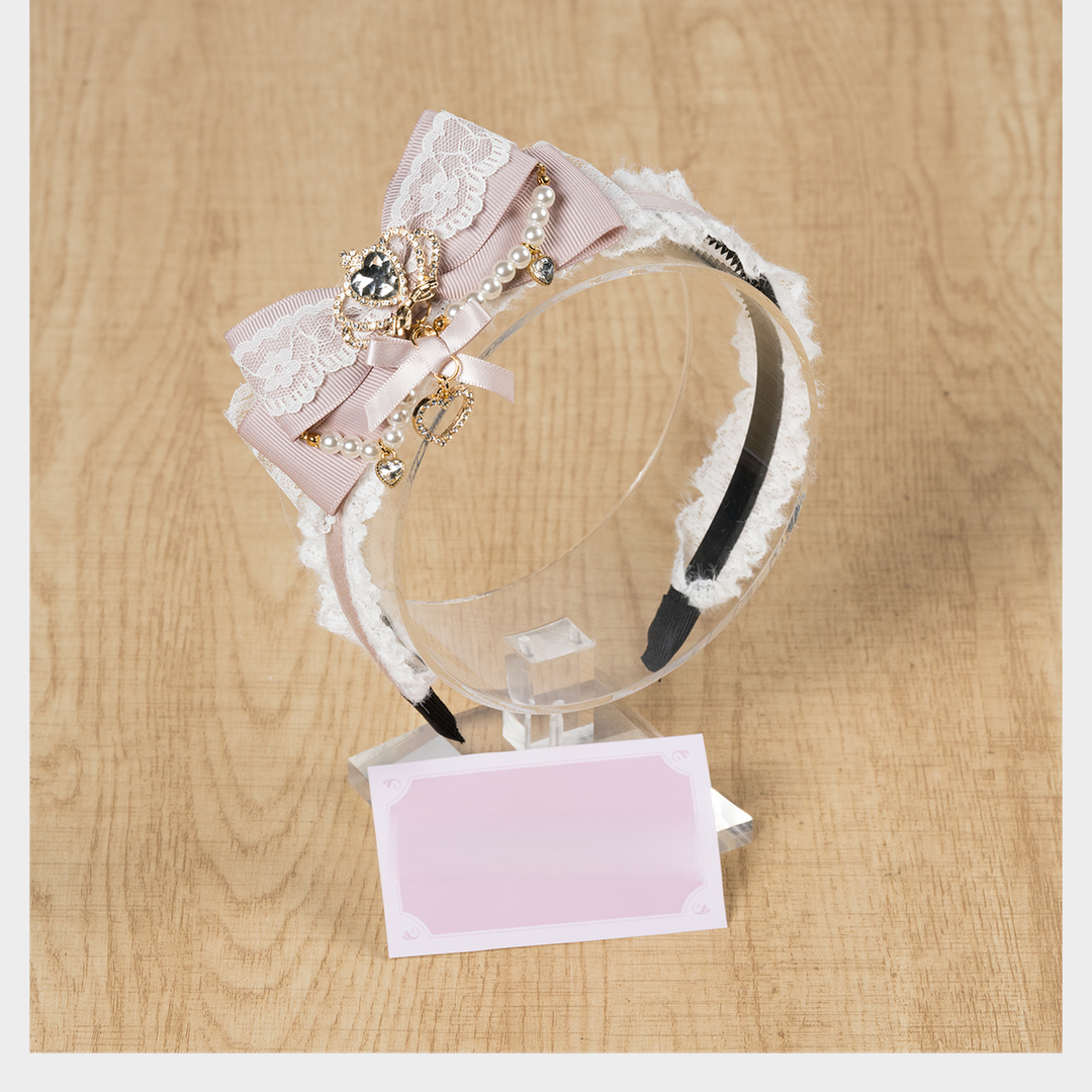 Ryousangata Bow Headband, Rhinestone Accents 44413:808721