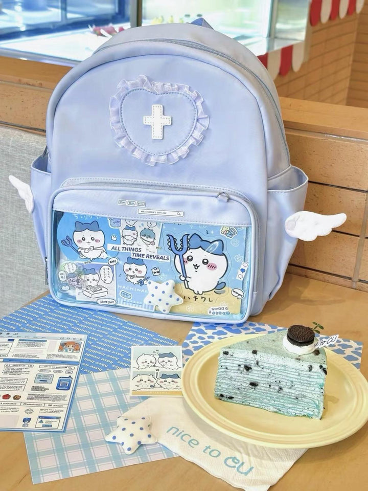 Tenshi Kaiwai Ita Bag Backpack Blue And Pink Bag 38278:588588