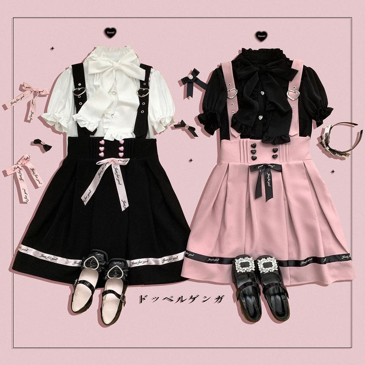 Jirai Kei Blouse Sweet Butterfly Tie Shirt Short Sleeve Top 35382:522544
