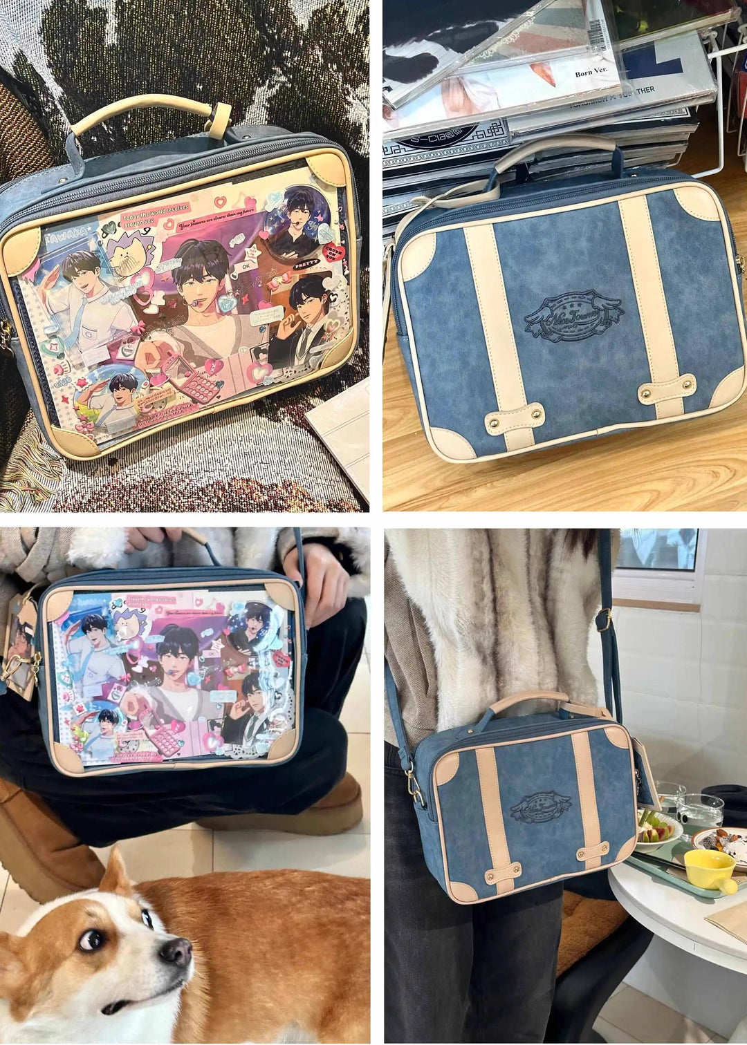 Kawaii Ita Bag Crossbody Shoulder Bag Vintage Square Bag 35278:491790