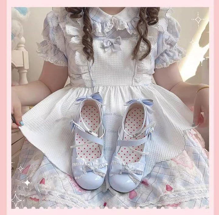 Sweet Lolita Round-toe Shoes with Low Heel and Bow Details 42555:746330