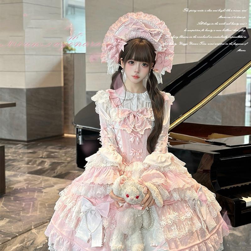 Vintage Lolita Dress Pink Doll-like Dress Princess Sleeve Blouse BNT 41170:697916