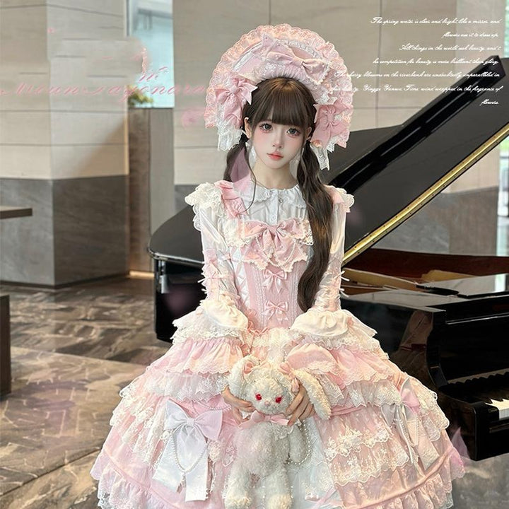 Vintage Lolita Dress Pink Doll-like Dress Princess Sleeve Blouse BNT 41170:697916