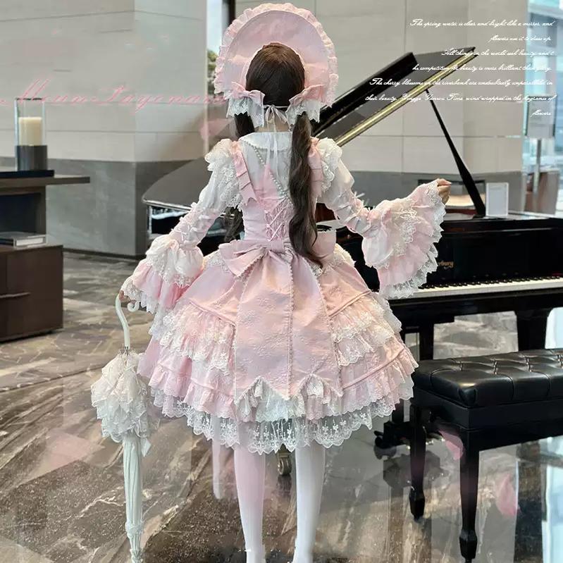 Vintage Lolita Dress Pink Doll-like Dress Princess Sleeve Blouse BNT 41170:697914