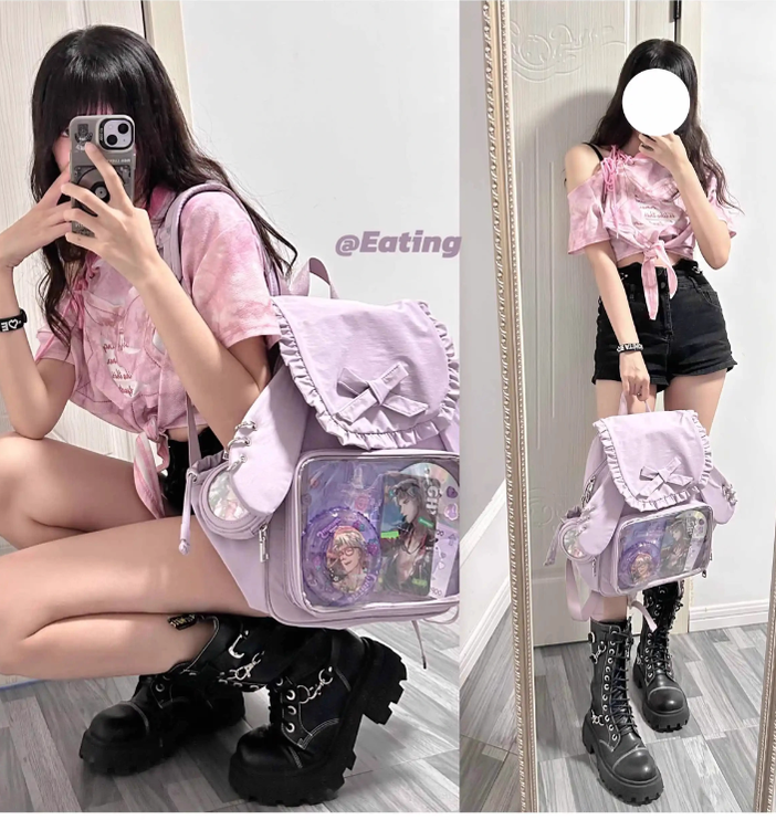 Kawaii Ita Bag Dual-Shoulder Backpack Bunny Ear Bag 40110:670680