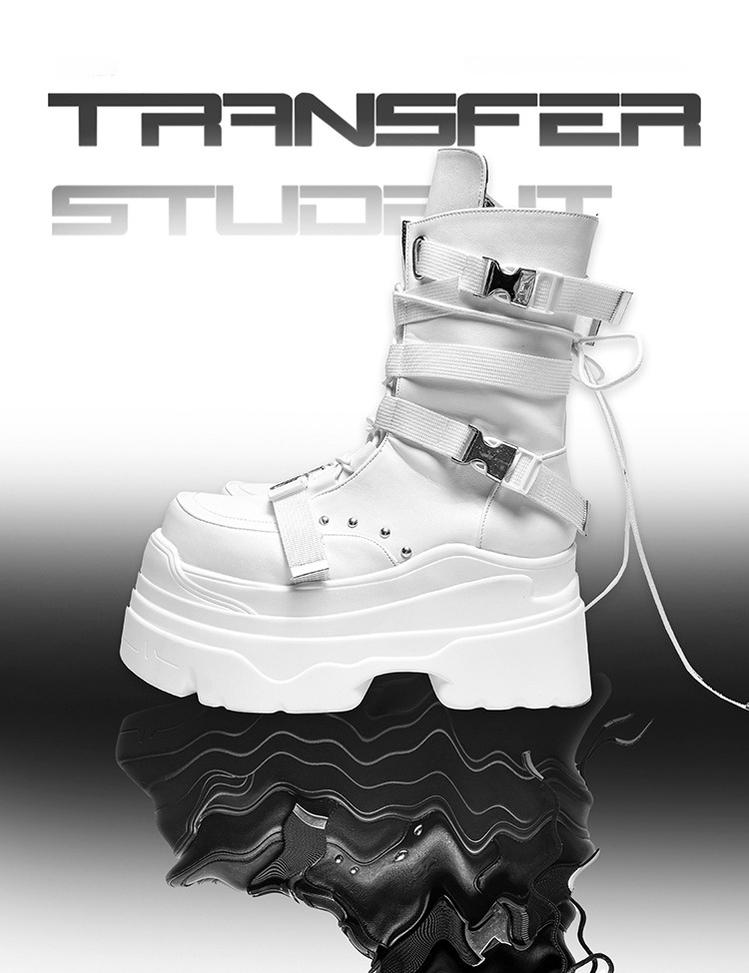 Punk Platform Boots with Mid-calf Length Shaft 42713:753335