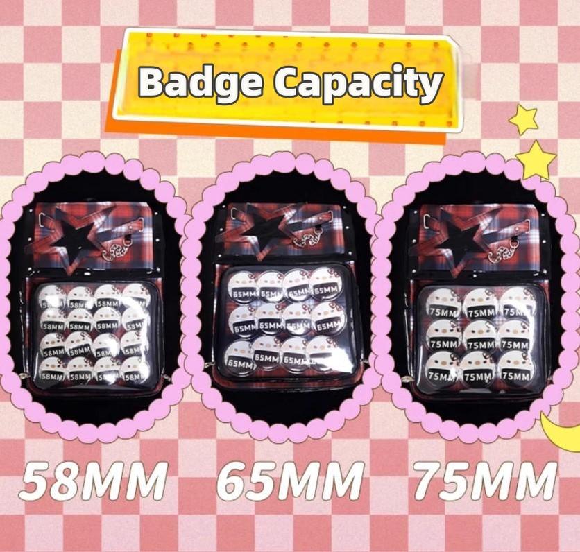 Subculture Ita Bag Plaid Star Large Capacity Ita Backpack 40120:665892