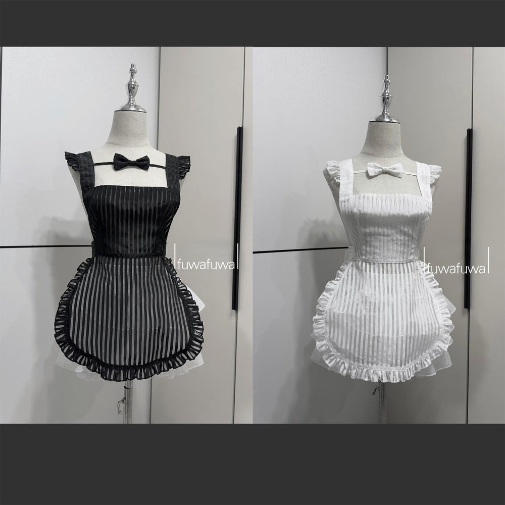 Black/White Organza Apron, Perfect for Jersey Maid Outfit 44858:826410