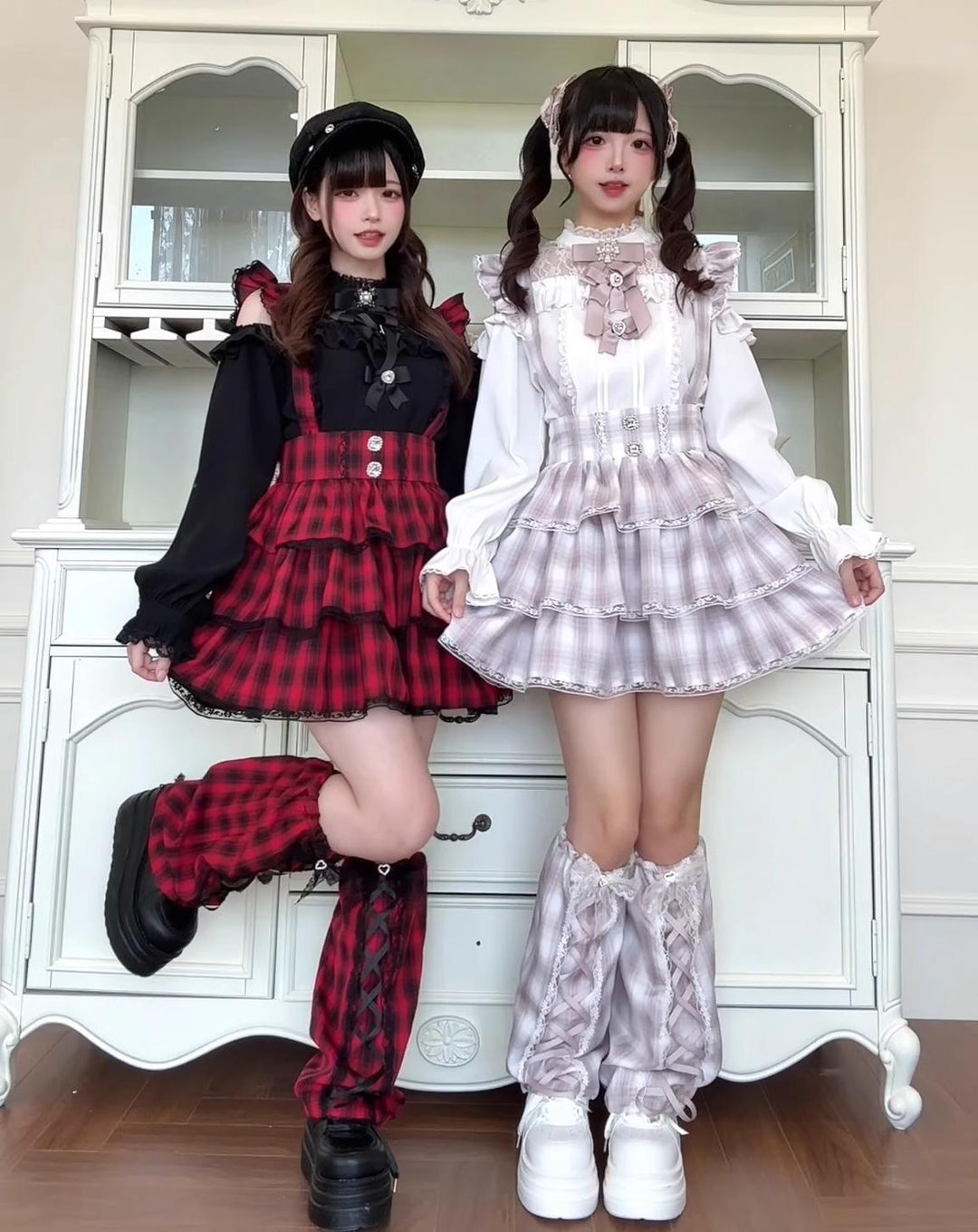 Plaid Jirai Kei Suspender Skirt with Removable Straps 42625:750978