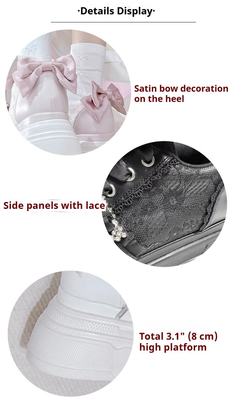 Ryousangata High Platform Shoes, Satin Bow 43688:783076